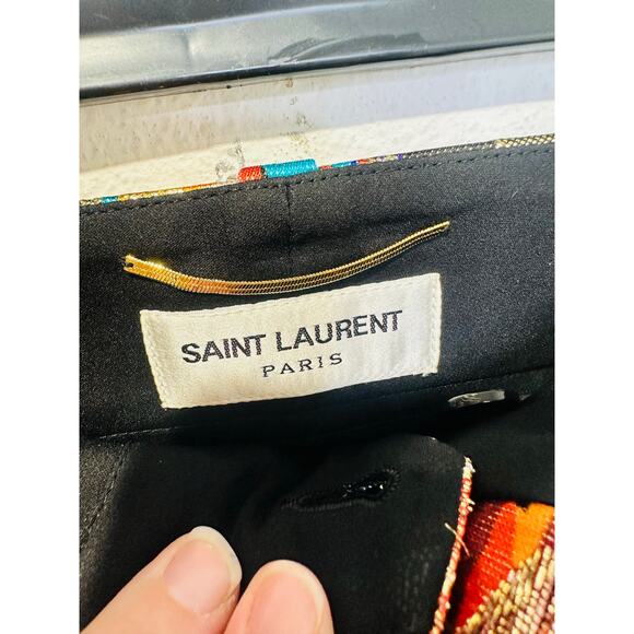 YVES SAINT LAURENT NEW Multicolor Floral Silk Blend Mini Shorts size FR 38 US M - Picture 7 of 16